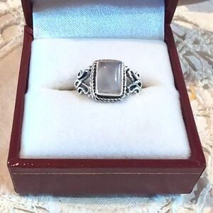 Rose Quartz Ring 925 Sterling Silver Size 5